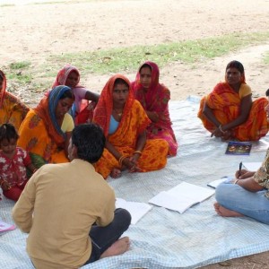 Farmers group members with facilitators in Barahwa of Sarlahi